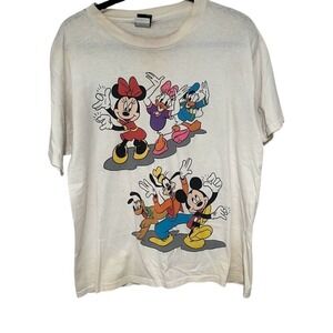 Vintage 90s Disney Mickey Unlimited Unisex White Dancing Mickey & Friends Tee OS